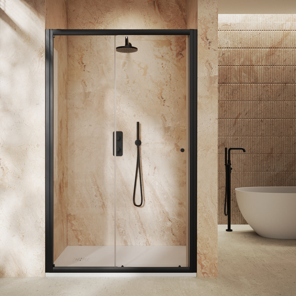 Roman Haven6 Sliding Shower Door - 1200mm - Matt Black
