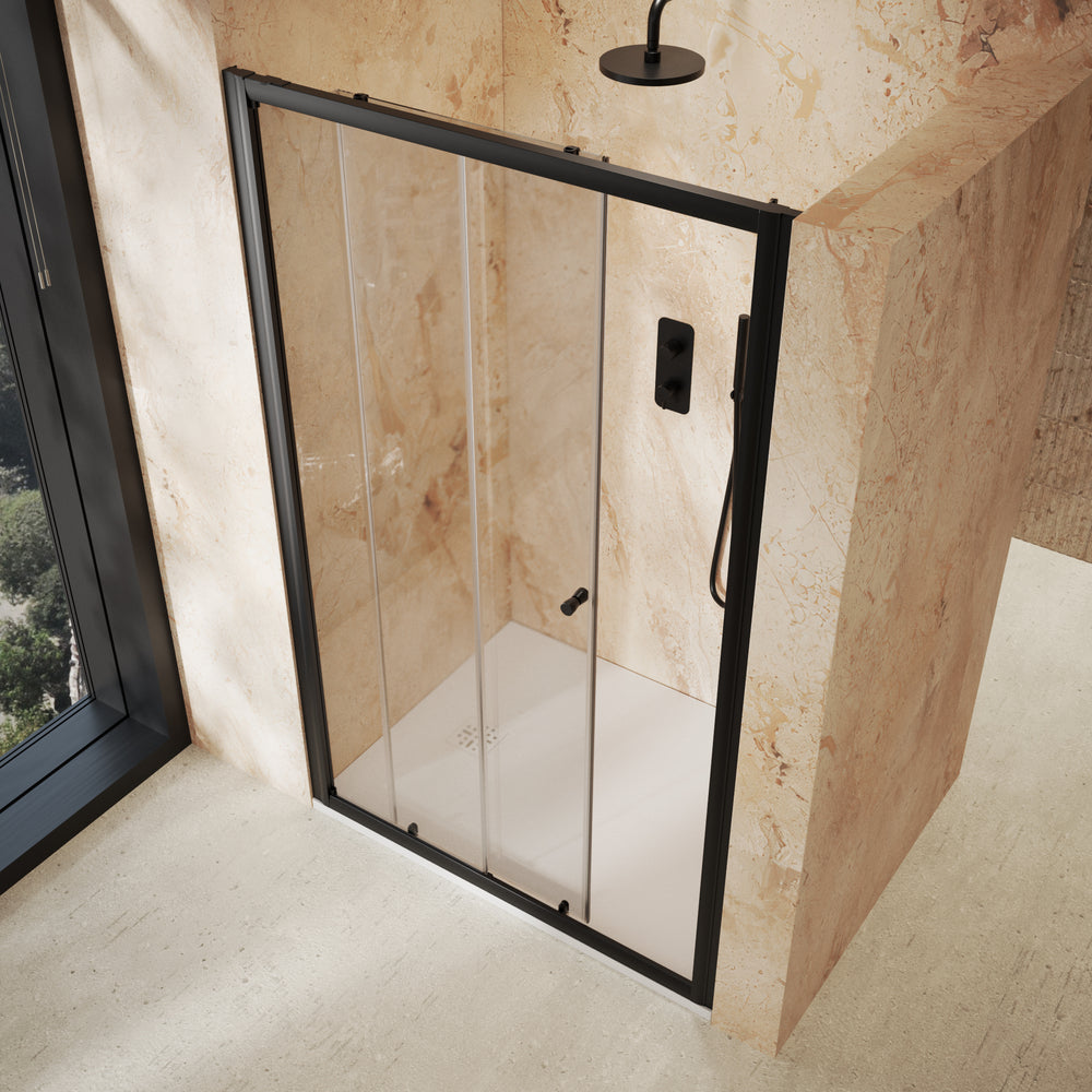 Roman Haven6 Sliding Shower Door - 1200mm - Matt Black