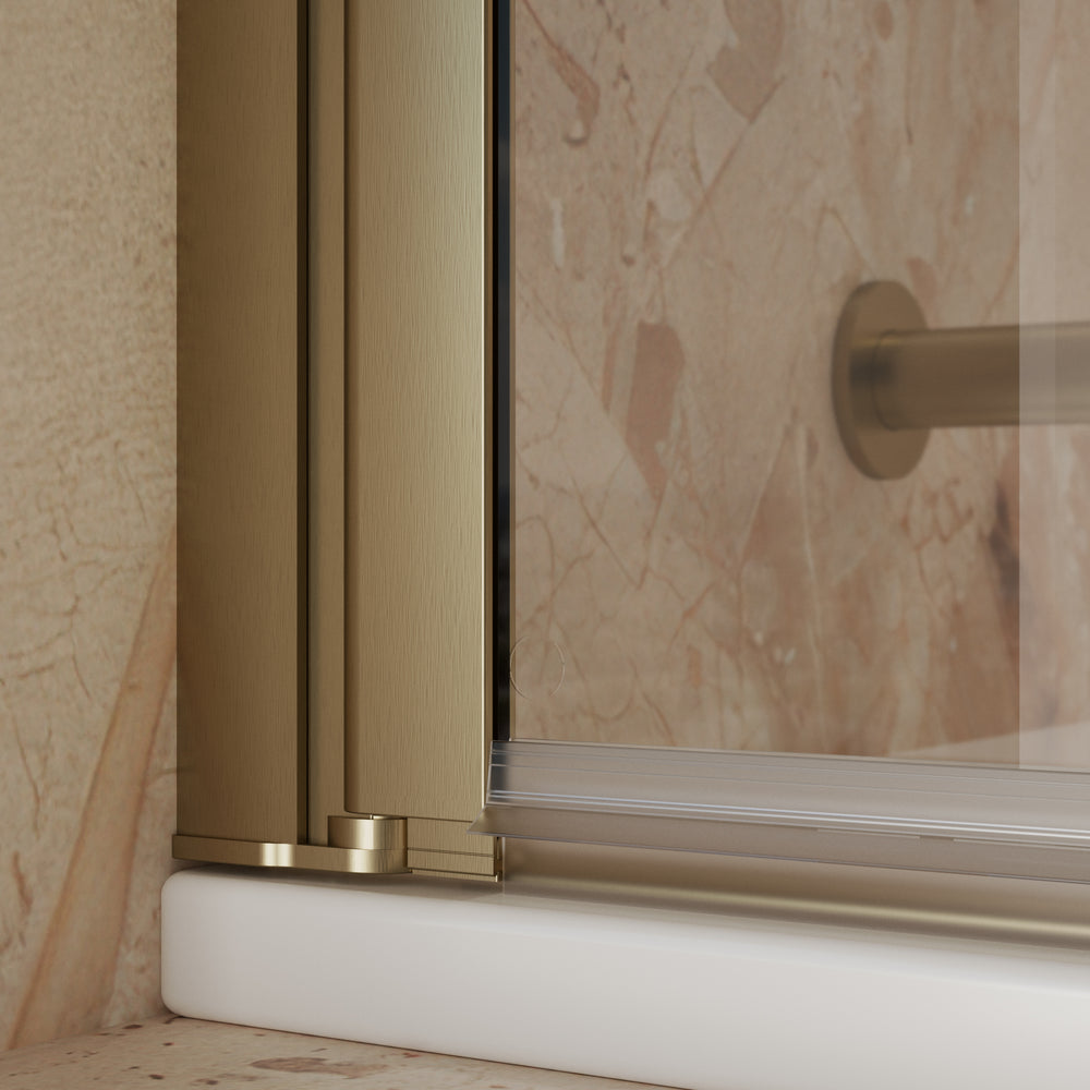 Roman Haven8 Pivoting Bath Screen - 835mm - Brushed Brass