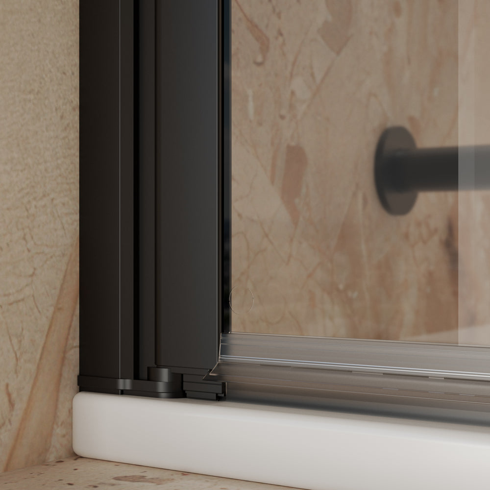 Roman Haven8 Pivoting Bath Screen - 835mm - Matt Black