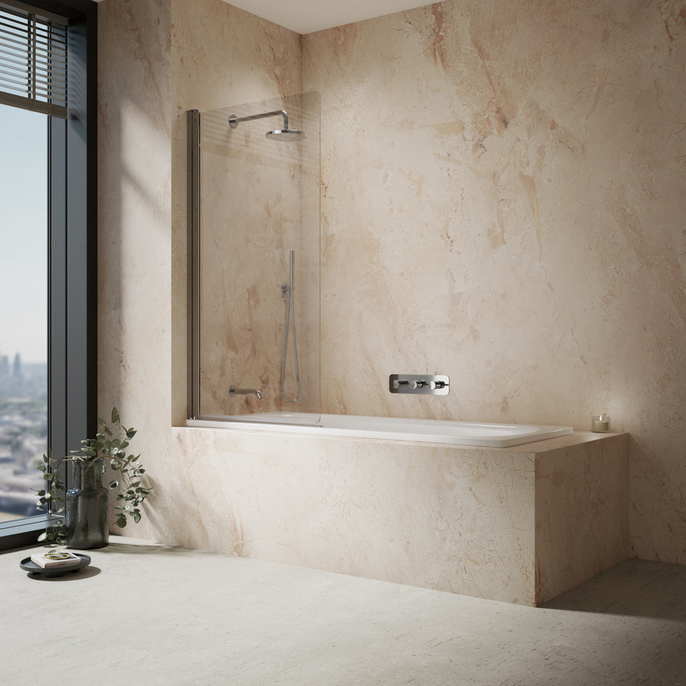 Roman Haven8 Pivoting Bath Screen - 835mm - Chrome