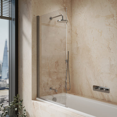 Roman Haven8 Pivoting Bath Screen - 835mm - Chrome