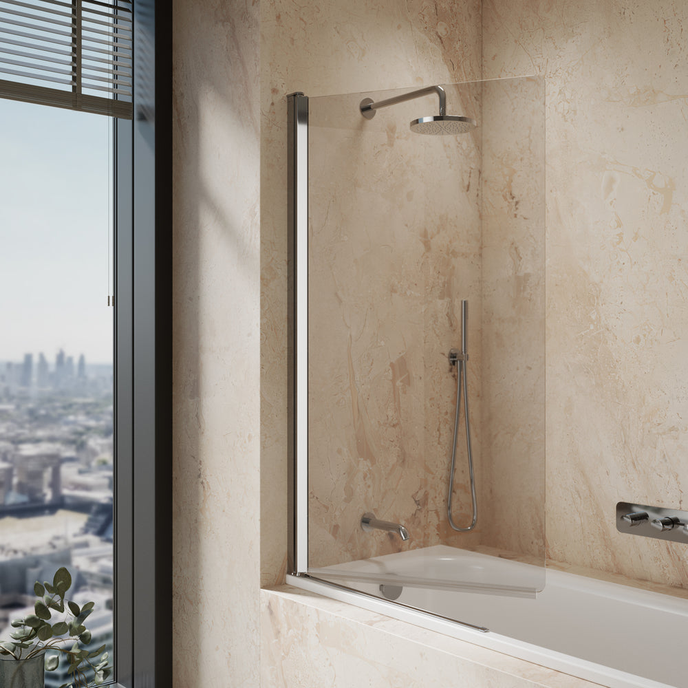 Roman Haven8 Pivoting Bath Screen - 835mm - Chrome