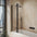 Roman Haven8 Inward Folding Bath Screen - 910mm - Matt Black