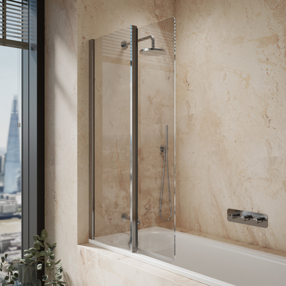 Roman Haven8 Inward Folding Bath Screen - 910mm - Chrome