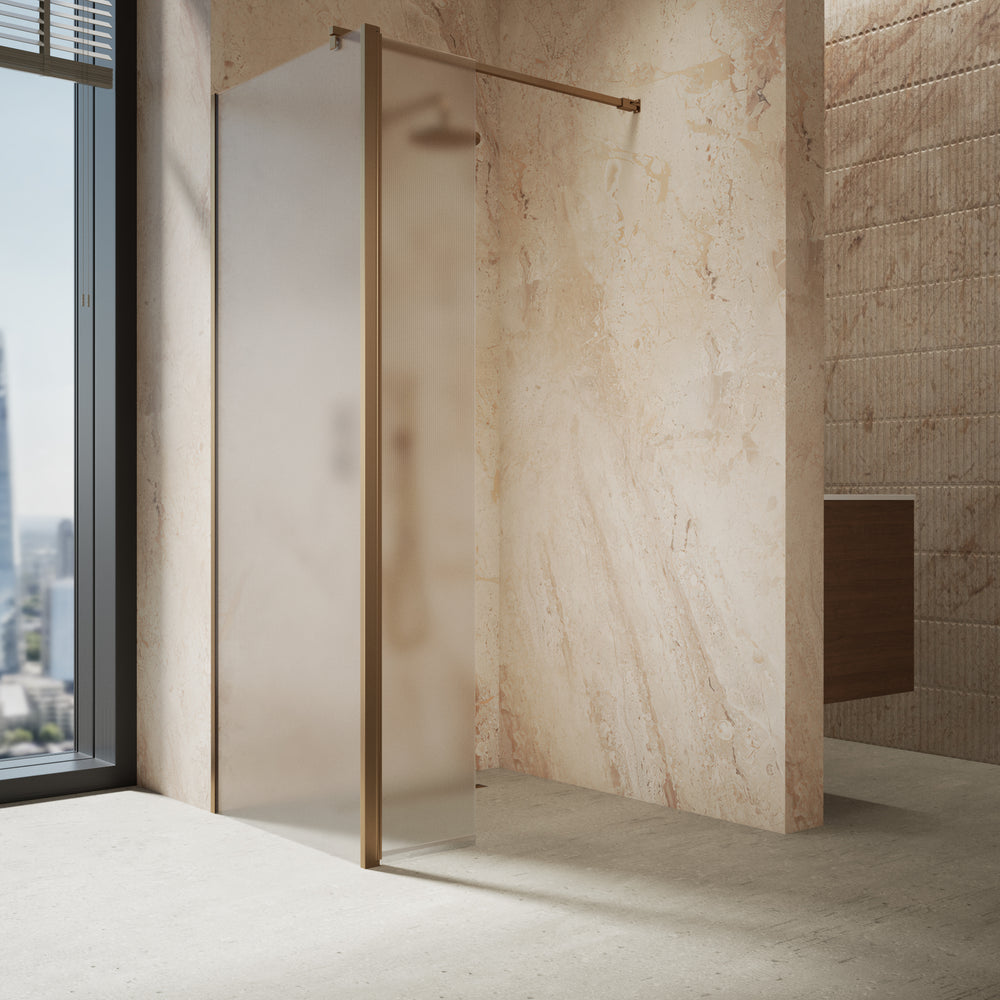 Roman Haven Select 300 Fluted Pivot Deflector 8mm - Brushed Bronze