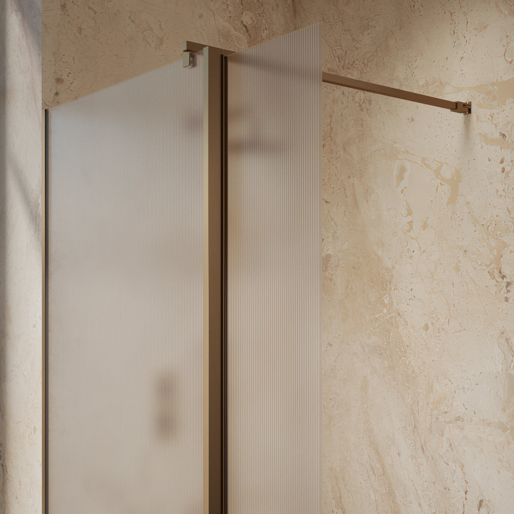 Roman Haven Select 300 Fluted Pivot Deflector 8mm - Brushed Bronze