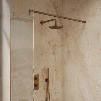 Roman Haven Select Wet Room Panel with With  Stabilising Bar - Brushed Bronze - 600mm