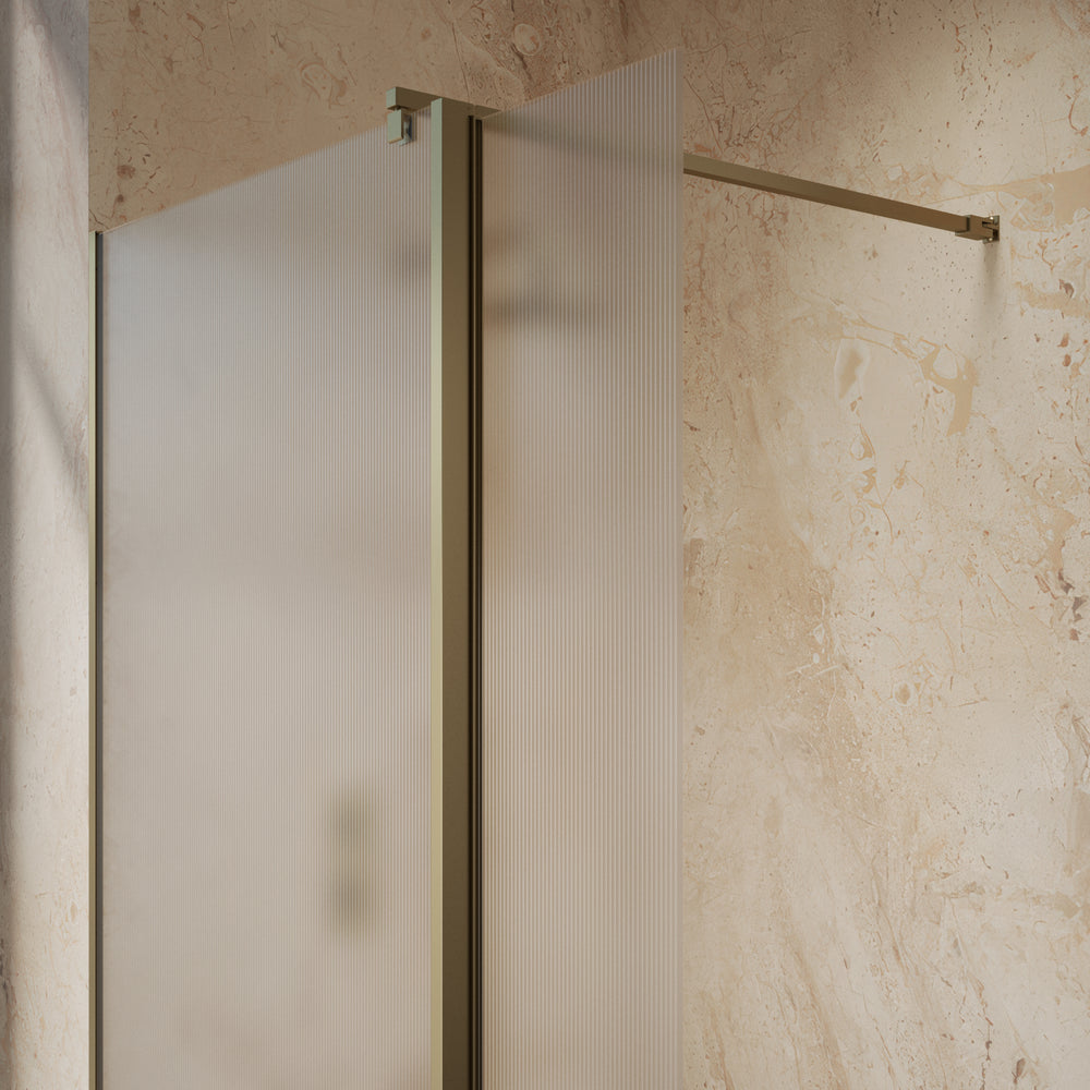 Roman Haven Select 300 Fluted Pivot Deflector 8mm - Brushed Brass