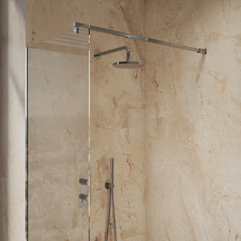 Roman Haven Select Wet Room Panel with With  Stabilising Bar - Chrome - 700mm