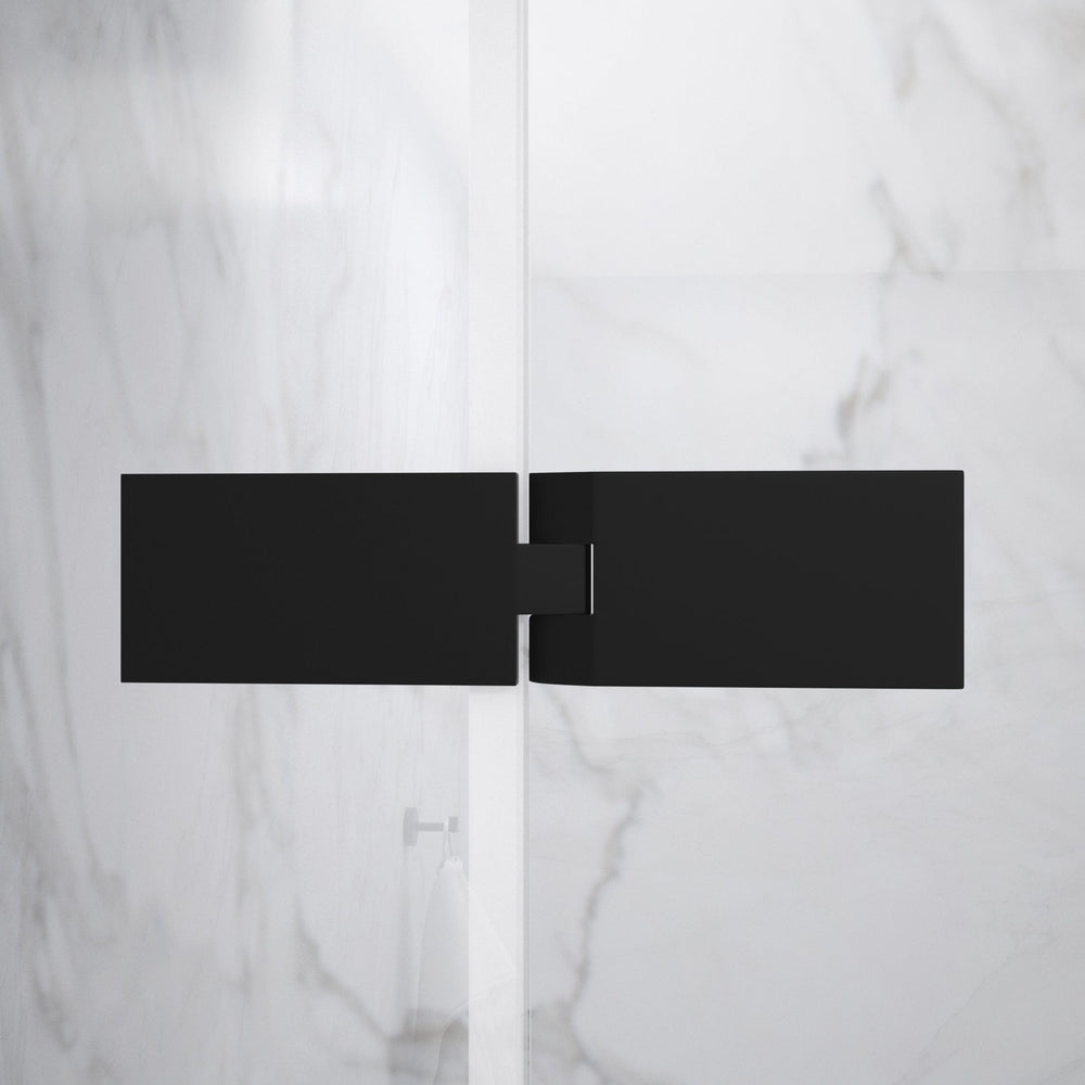 Hinged 1200mm Shower Door & 900mm Side Panel - Matt Black