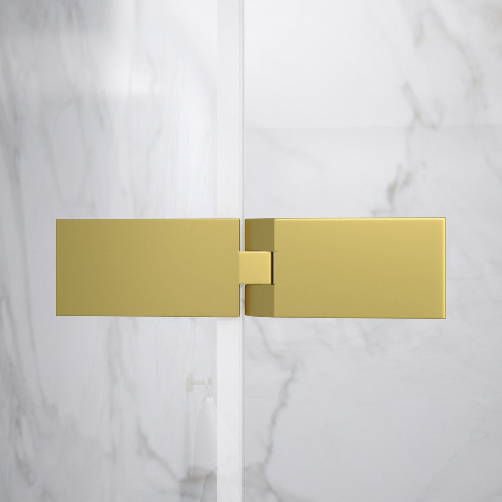 Hinged Shower Door - Brushed Brass 1000mm