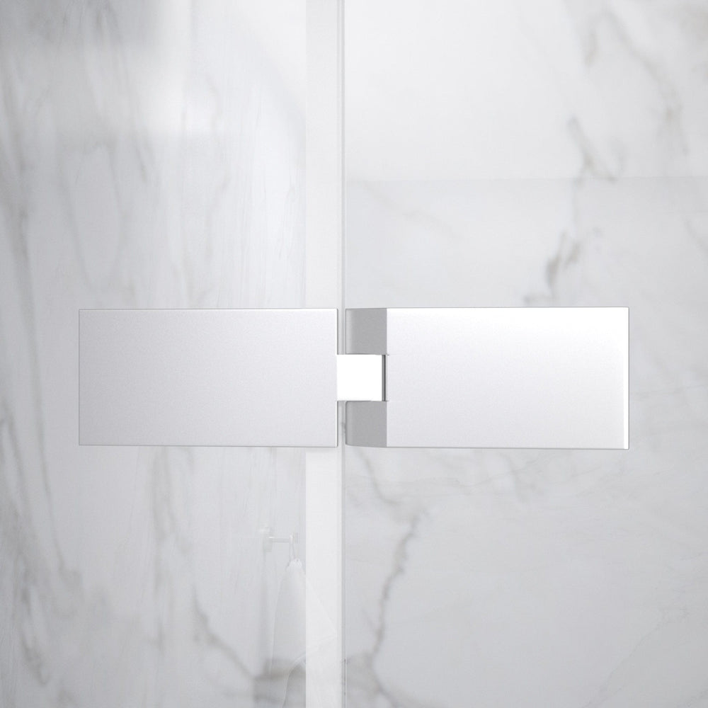 Hinged Shower Door - Brushed Steel 1200mm