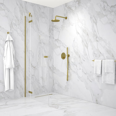 Hinged Shower Door - Brushed Brass 1000mm
