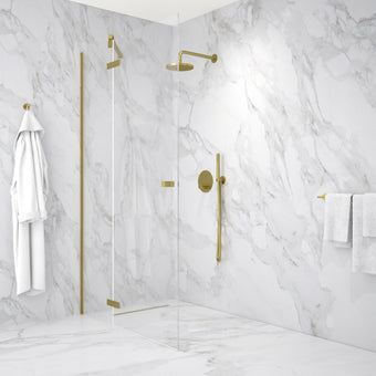 Hinged Shower Door - Brushed Brass 1200mm