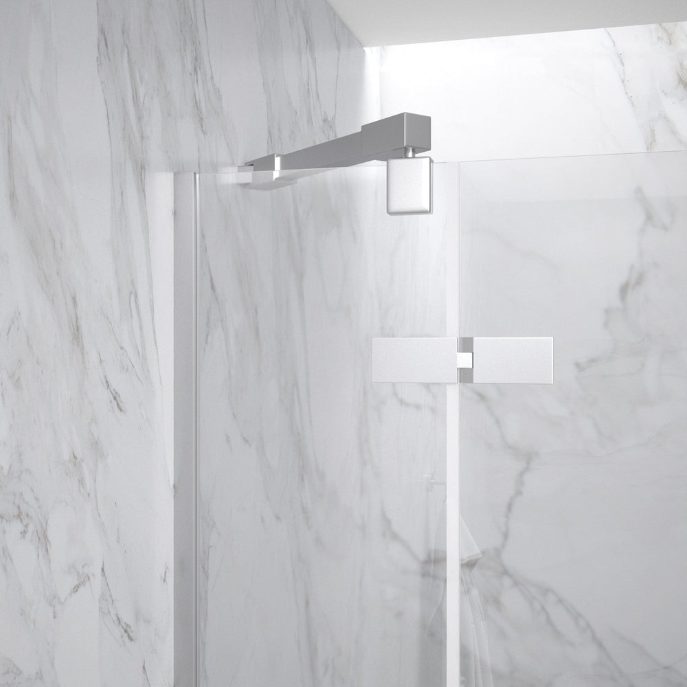 Hinged Shower Door - Brushed Steel 1200mm