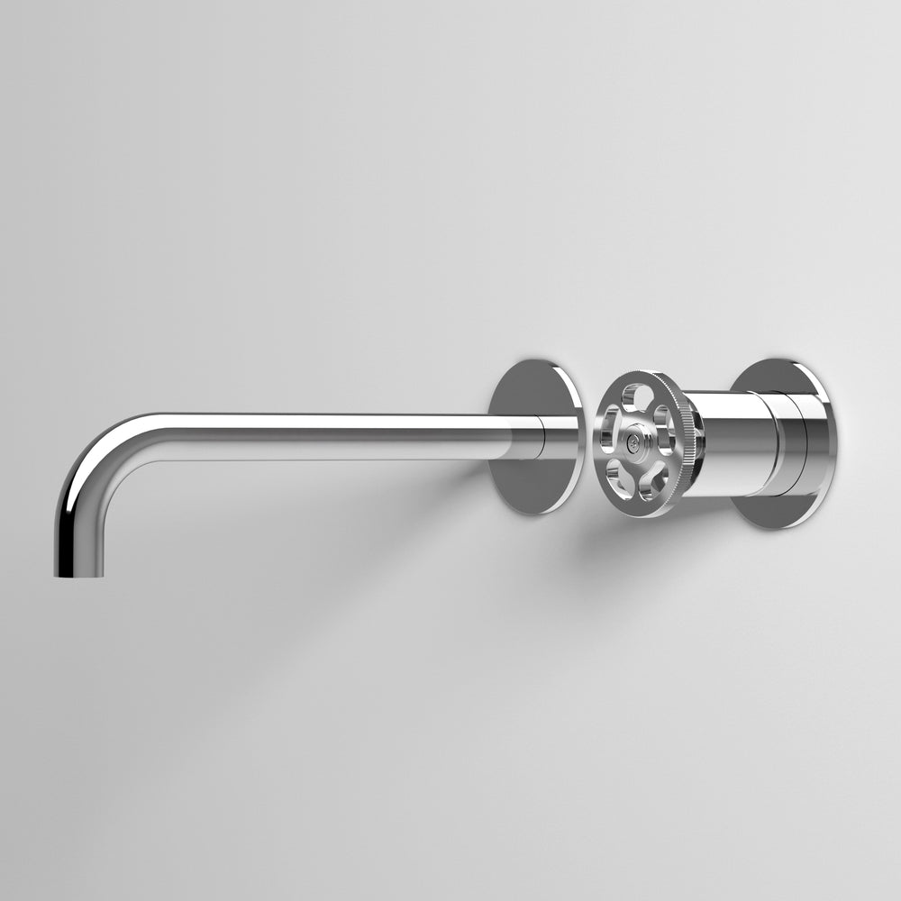 Industrial Progressive 2-Hole Wall Mounted Basin Mixer - Chrome