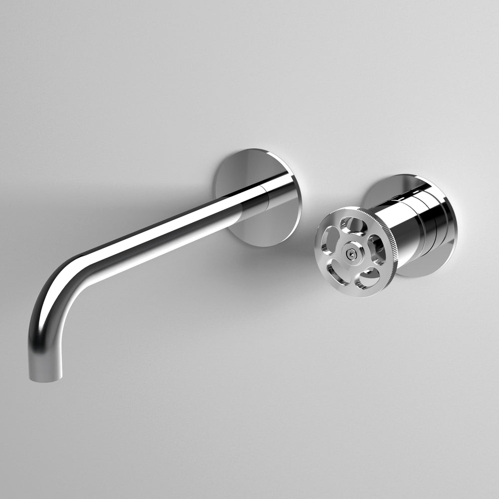 Industrial Progressive 2-Hole Wall Mounted Basin Mixer - Chrome