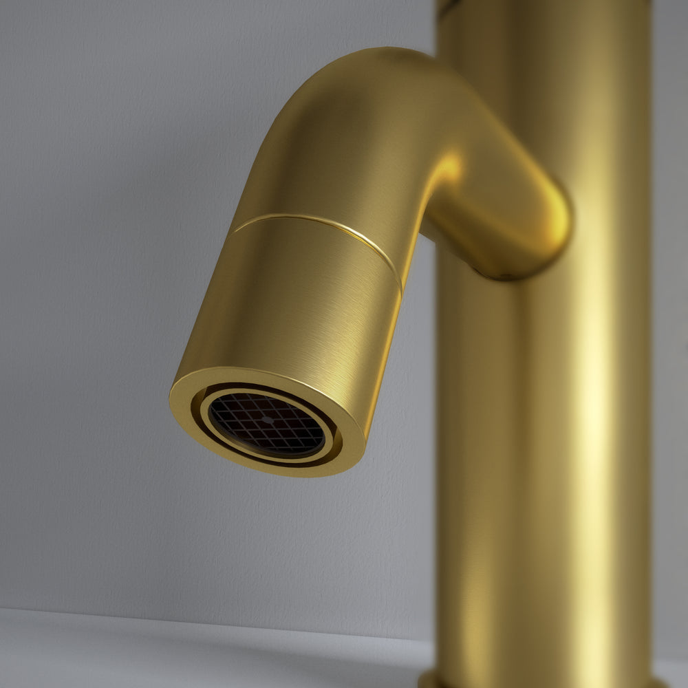 Industrial Progressive Basin Mixer Tap - Brushed Brass