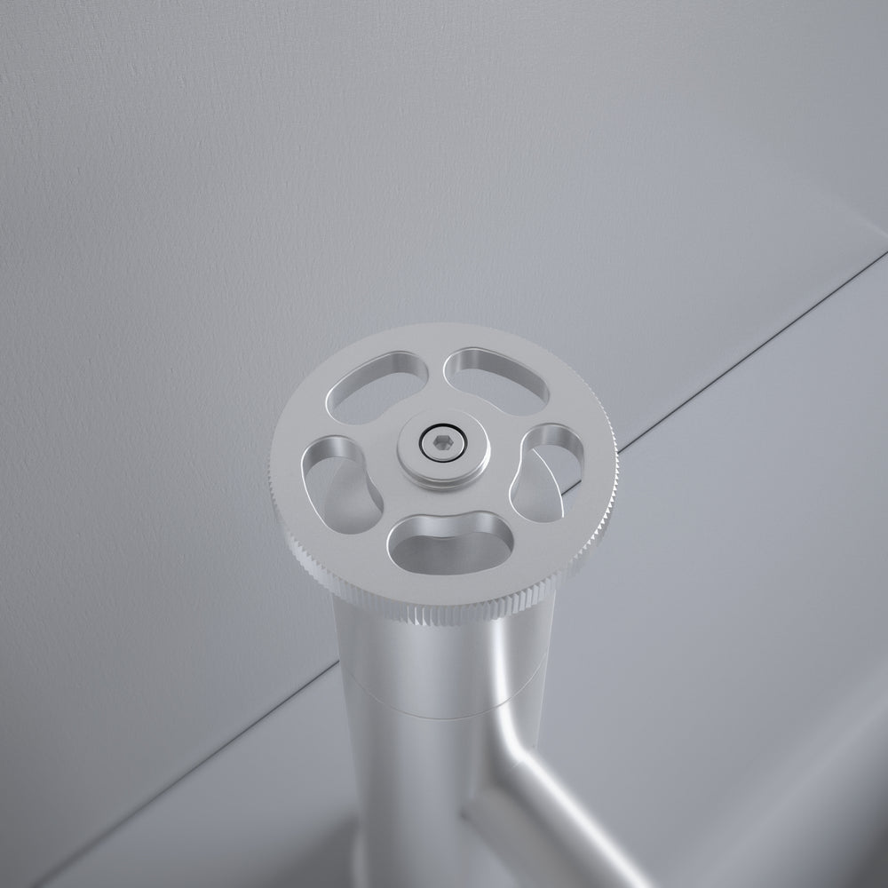 Industrial Progressive Basin Mixer Tap - Brushed Steel