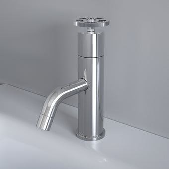 Industrial Progressive Basin Mixer Tap - Chrome