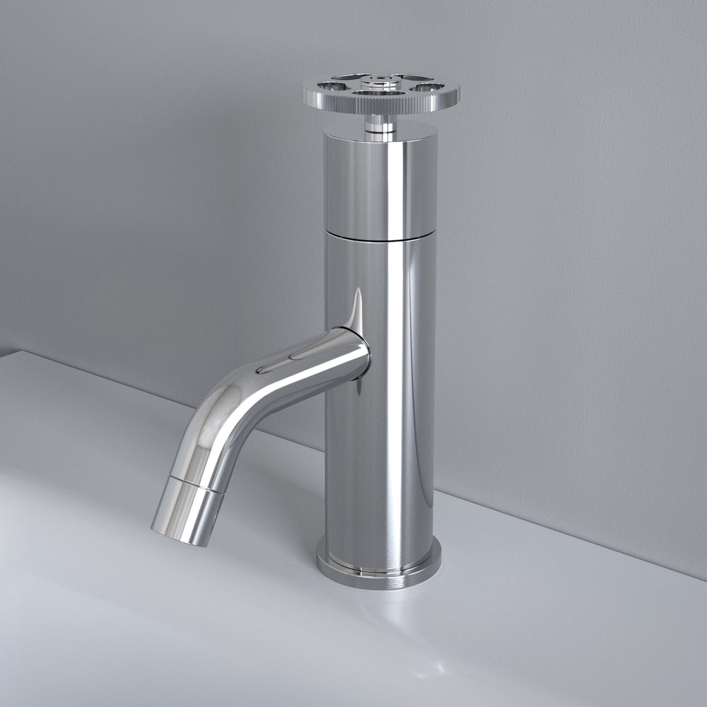 Industrial Progressive Basin Mixer Tap - Chrome