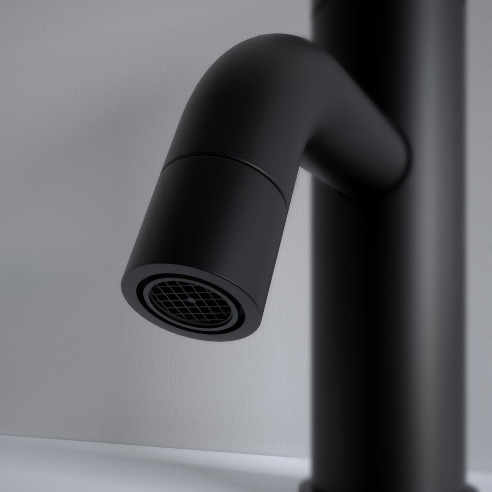 Industrial Progressive Basin Mixer Tap - Matt Black