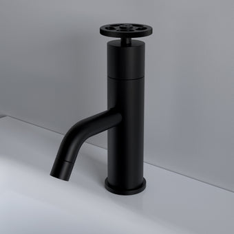 Industrial Progressive Basin Mixer Tap - Matt Black