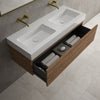 Raffinata One Drawer Vanity Unit With Beyondstone Double BLOC Basin - Oak 1200mm image
