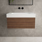 Raffinata One Drawer Vanity Unit With Beyondstone BLOC Basin - Walnut 800mm image