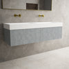 Raffinata Two Drawer Vanity Unit With Beyondstone BLOC Double Basin - Light Concrete 1400mm image