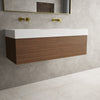 Raffinata One Drawer Vanity Unit With Beyondstone Double BLOC Basin - Walnut 1200mm image