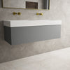 Raffinata One Drawer Vanity Unit With Beyondstone Double BLOC Basin - Matt Dust 1200mm image