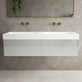 Raffinata Two Drawer Vanity Unit With Beyondstone BLOC Double Basin - Gloss Dove 1400mm image
