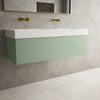 Raffinata One Drawer Vanity Unit With Beyondstone Double BLOC Basin - Matt Light Green 1200mm image