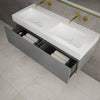 Raffinata Two Drawer Vanity Unit  With Beyondstone BLOC Double Basin - Gloss Dust 1200mm image