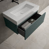 Raffinata One Drawer Vanity Unit With Beyondstone BLOC Basin - Matt Dark Green 800mm image