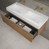 Raffinata One Drawer Vanity Unit With Beyondstone Double BLOC Basin - Oak 1200mm image