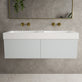 Raffinata Two Drawer Vanity Unit  With Beyondstone BLOC Double Basin - Matt Dove 1200mm image