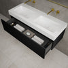 Raffinata One Drawer Vanity Unit With Beyondstone Double BLOC Basin - Matt Black 1200mm image