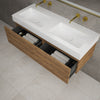 Raffinata Two Drawer Vanity Unit  With Beyondstone BLOC Double Basin - Oak 1200mm image