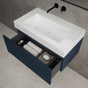 Raffinata One Drawer Vanity Unit With Beyondstone BLOC Basin - Matt Indigo 800mm image