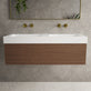 Raffinata One Drawer Vanity Unit With Beyondstone Double BLOC Basin - Walnut 1200mm image