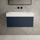 Raffinata One Drawer Vanity Unit With Beyondstone BLOC Basin - Matt Indigo 800mm image