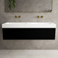 Raffinata Two Drawer Vanity Unit With Beyondstone BLOC Double Basin - Matt Black 1400mm image