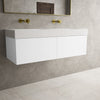 Raffinata Two Drawer Vanity Unit  With Beyondstone BLOC Double Basin - Matt White 1200mm image