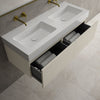 Raffinata Two Drawer Vanity Unit  With Beyondstone BLOC Double Basin - Matt Stone 1200mm image