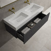 Raffinata One Drawer Vanity Unit With Beyondstone Double BLOC Basin - Dark Concrete 1200mm image