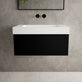 Raffinata One Drawer Vanity Unit With Beyondstone BLOC Basin - Matt Black 800mm image