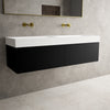 Raffinata Two Drawer Vanity Unit With Beyondstone BLOC Double Basin - Matt Black 1400mm image
